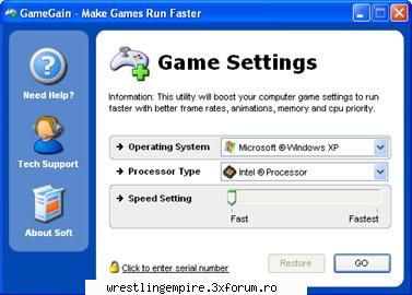GameGain v - *Makes direct changes to system registry and - Software section